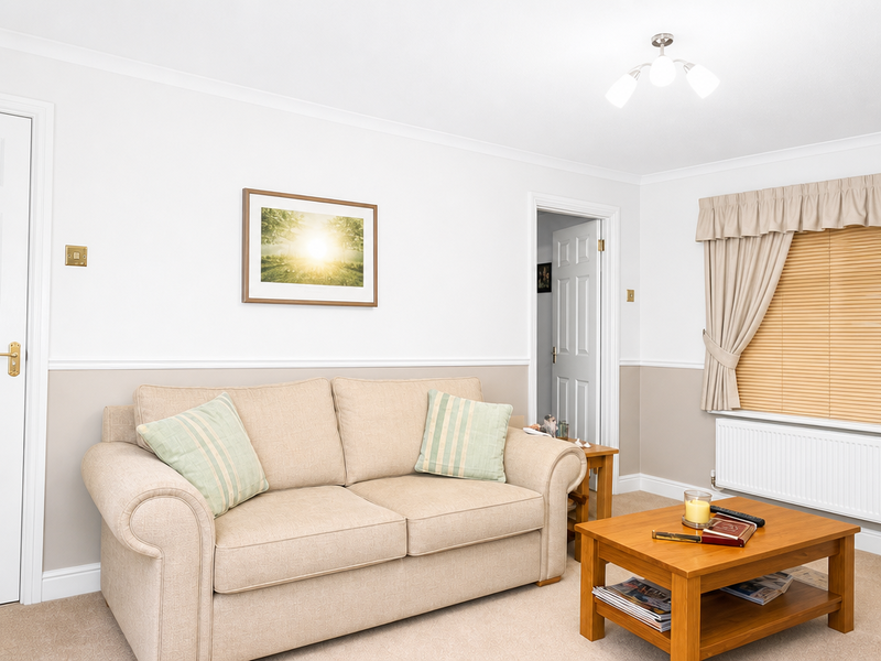 A listing photo before and after a quiet enhancement pass.