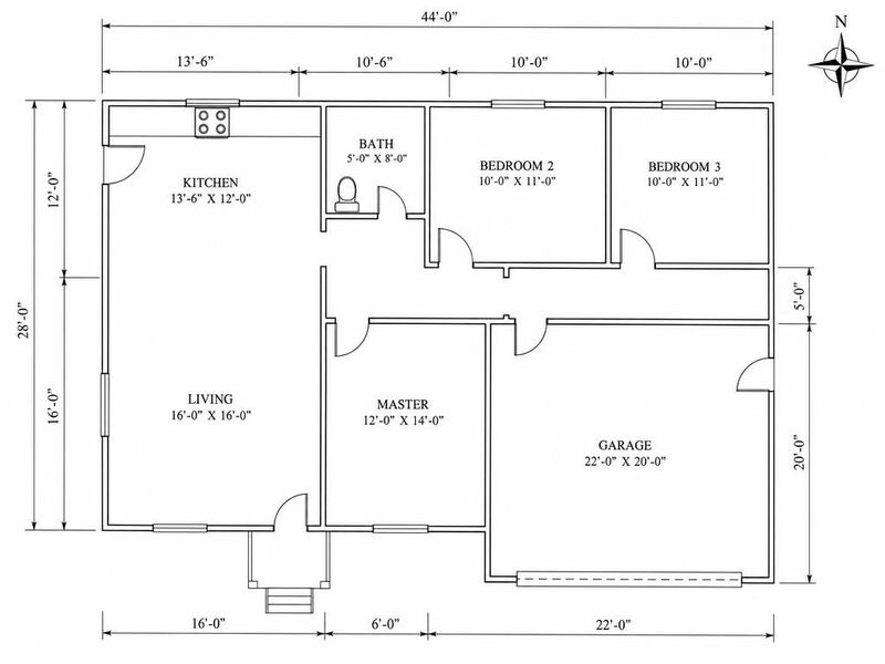 Before — A 2D floor plan converted to a 3D view.