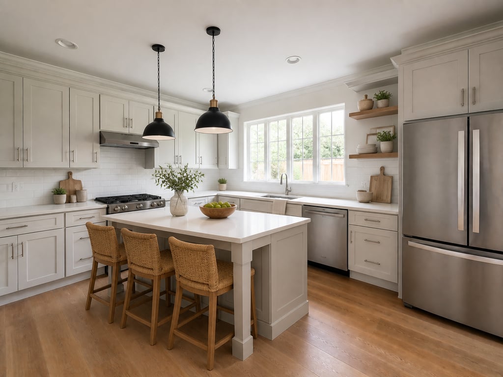 Builder kitchen → Farmhouse styled after