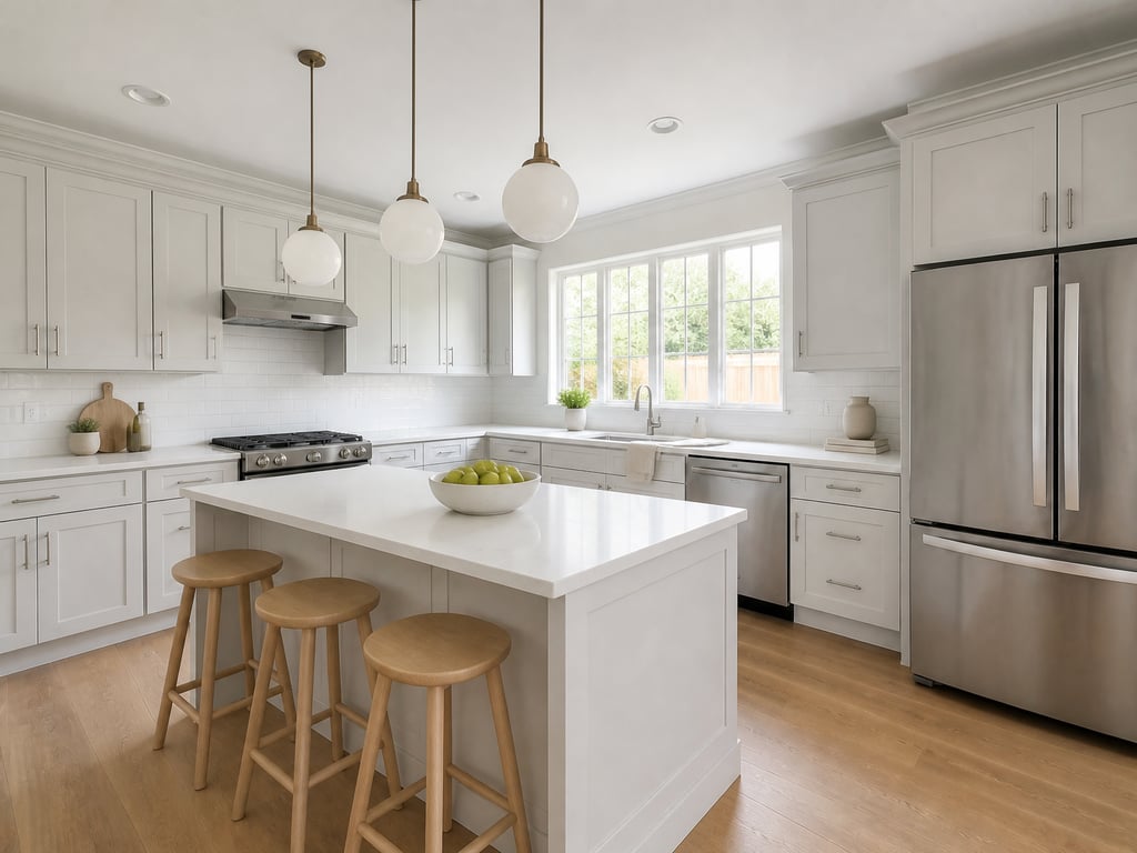 Builder kitchen → Styled and lived-in after