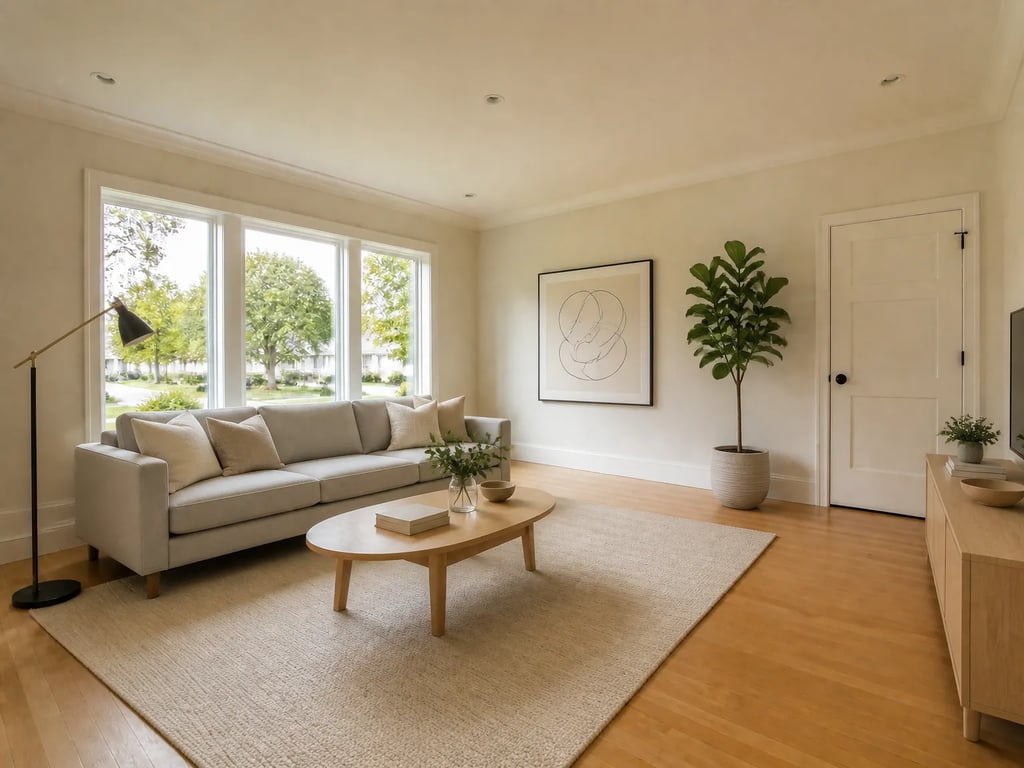 A room with scandinavian virtual staging