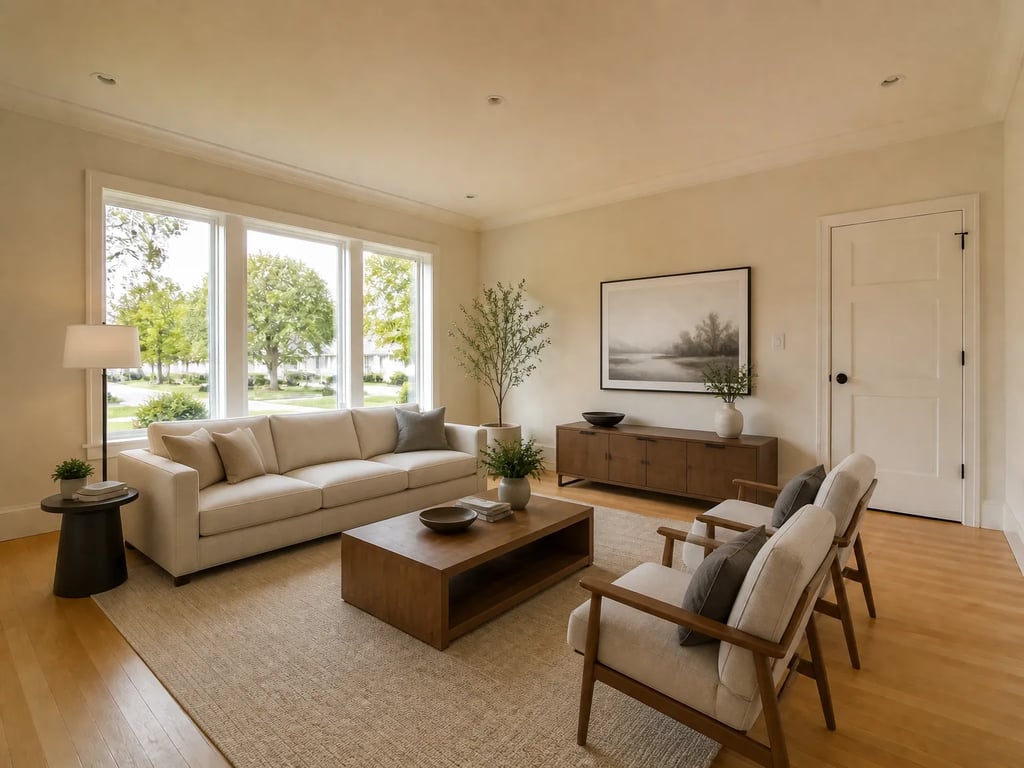 A room with contemporary virtual staging
