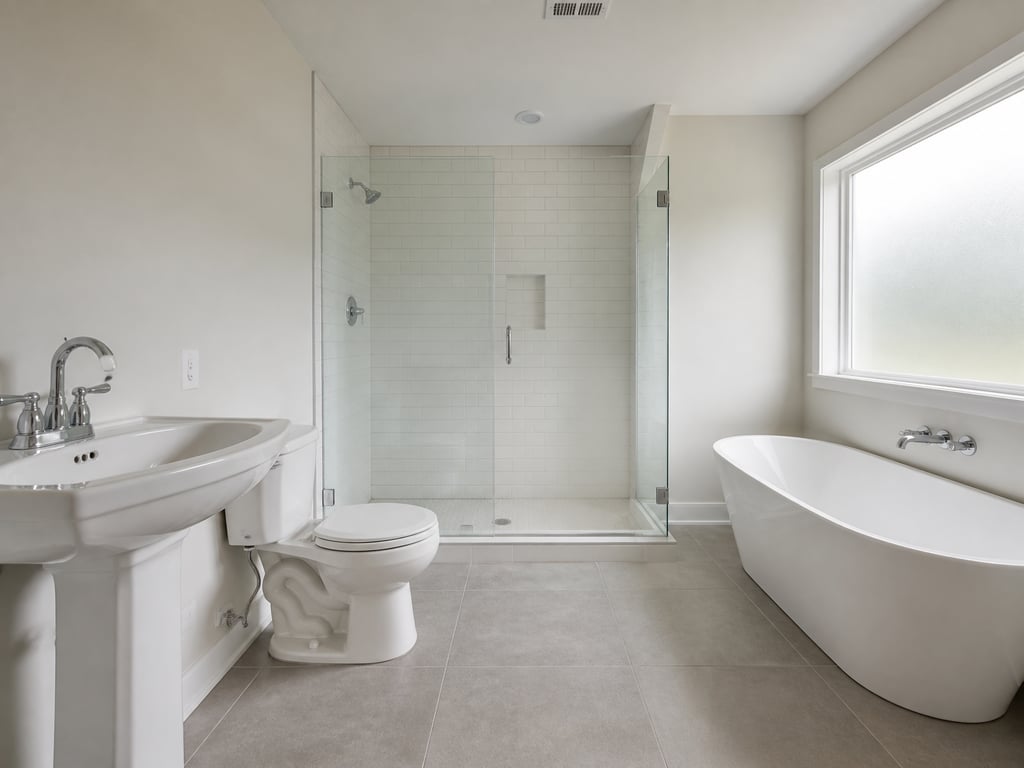 Plain bathroom → Coastal refresh before