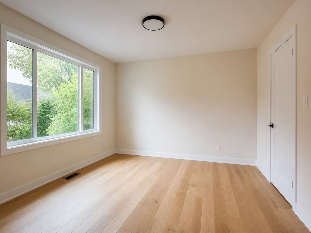 Bare dining room → Transitional table before