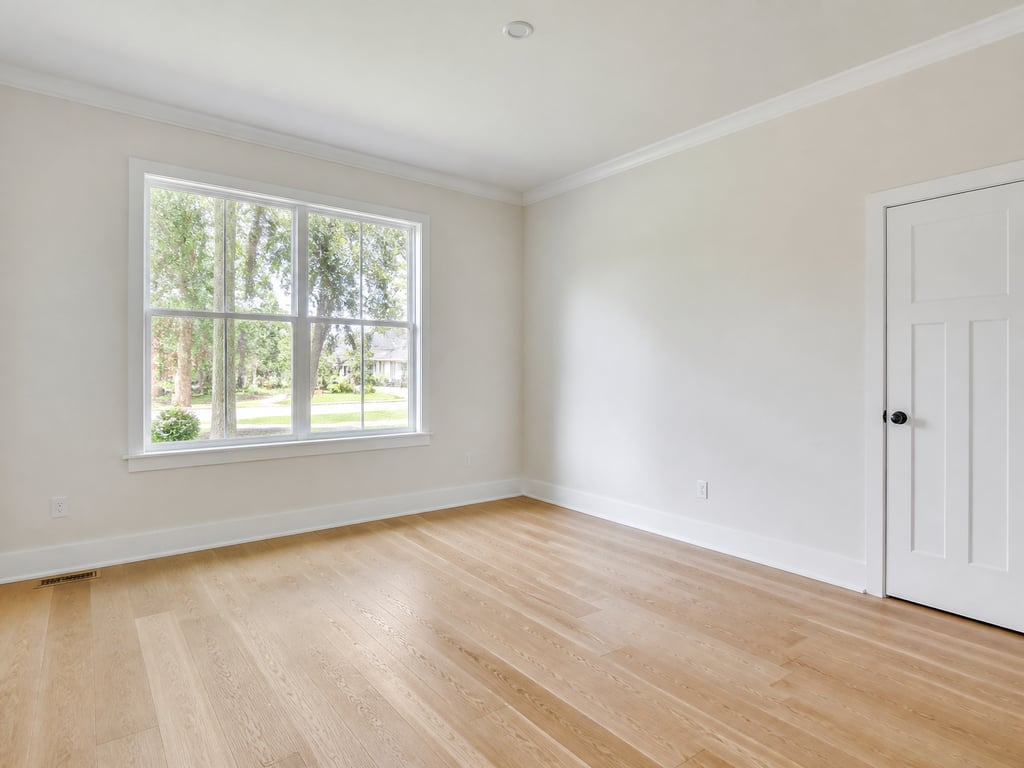 Empty room → Transitional office before
